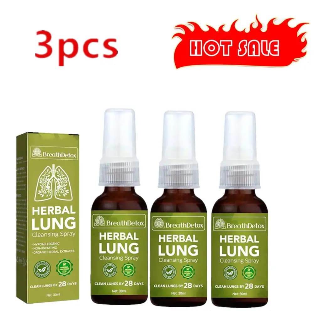 3x 30ml Lung Herbal Cleanser Spray Smokers Clear Nasal Mist Anti Snoring Congestion Relieves Solution Clear  Throat Breath Spray