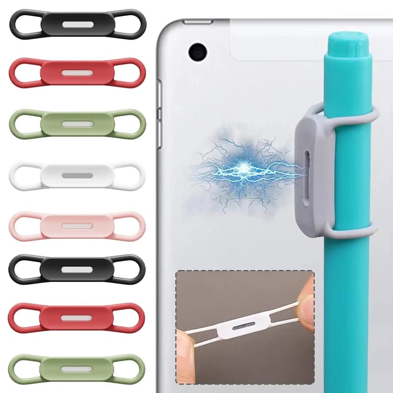 6 Colour Magnetic Pen Holder Office Whiteboard Adhesive Pencil Hooks Adjustable Silicone Magnet Marker Holders for Refrigerator