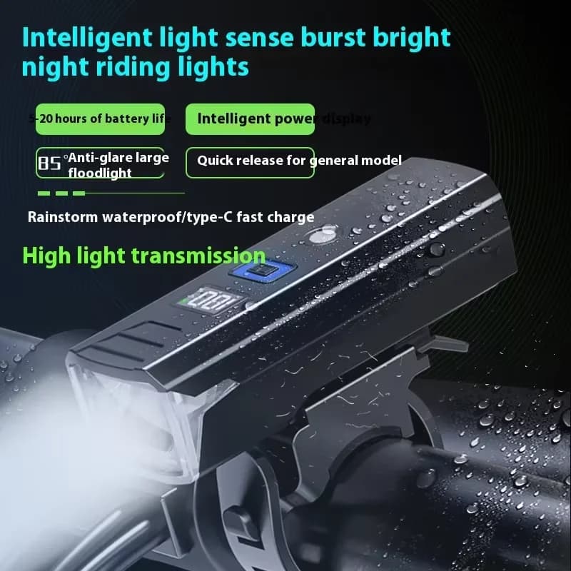 Bicycle Light Portable Bike Light IPX6 Flashlight Aluminum Front Lamp Type-C Charging MTB Road Cycling Highlight