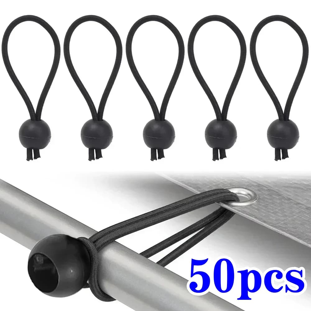 50/20/5pcs Outdoor Elastic Ball Rope Bungee Cords Portable Tent Fixing Tarpaulin Awning Canopy Heavy Duty Tarp Tie Down
