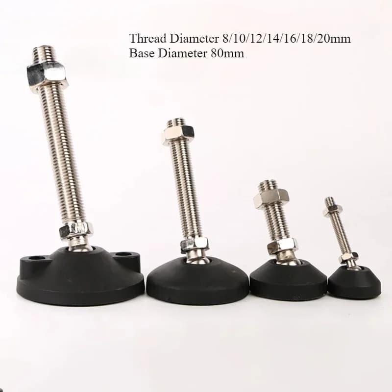 M8 M10 M12 M14 M16 M18 M20 Nylon Universal Adjustment Feet Adjustable Levelling Feet Swivel Base Articulating Legs