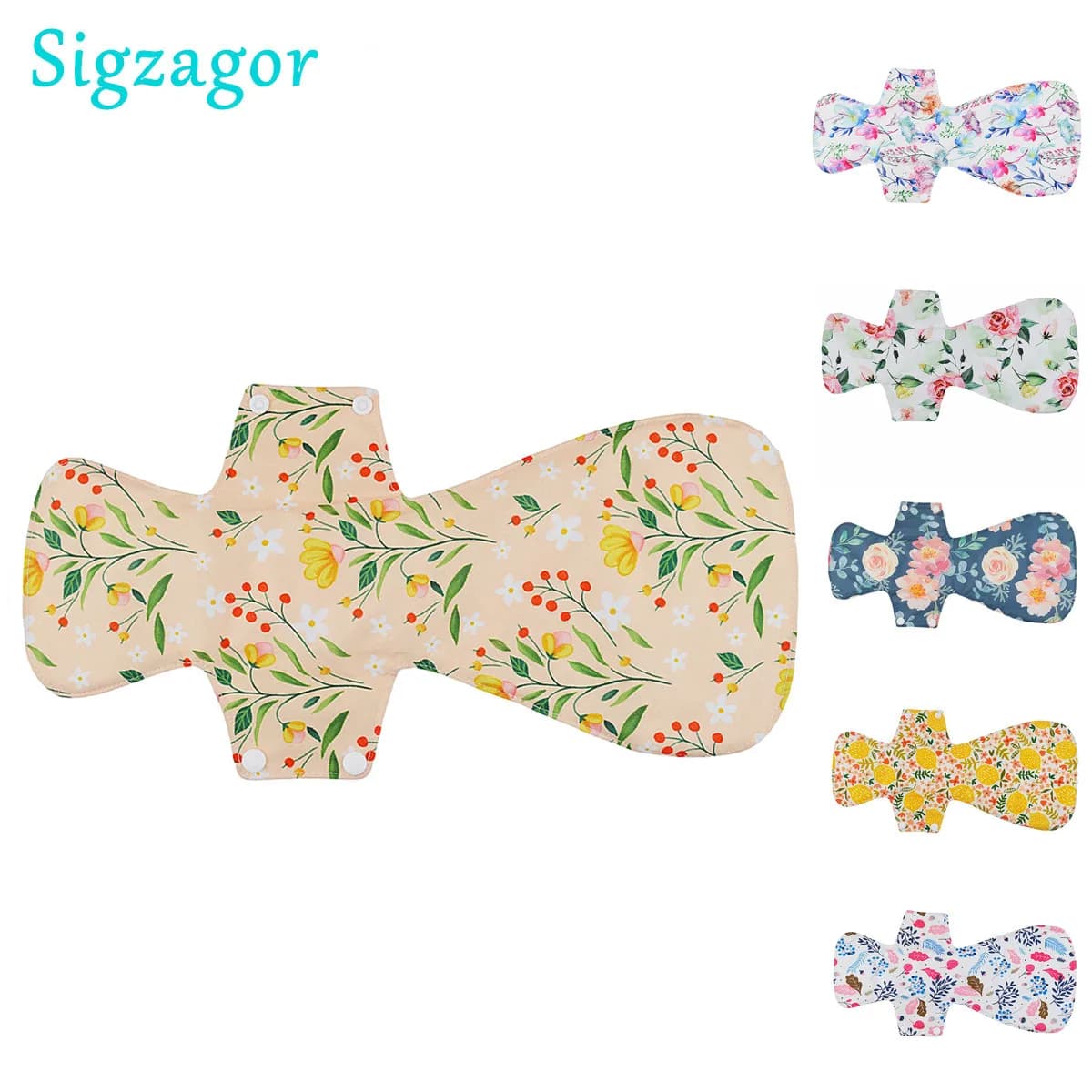 [Sigzagor] 1 Overnight Cloth Menstrual Pad Sanitary Bamboo Reusable Post Partum Women 16in XXL