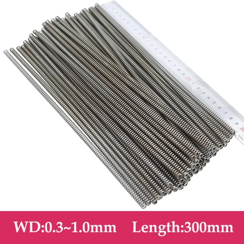 Spring Compression Length 300mm 0.3-0.8 1.0mm 65 Mn Manganese High Carbon Steel Y-shaped Soft Pressure Return Metal Long Springs