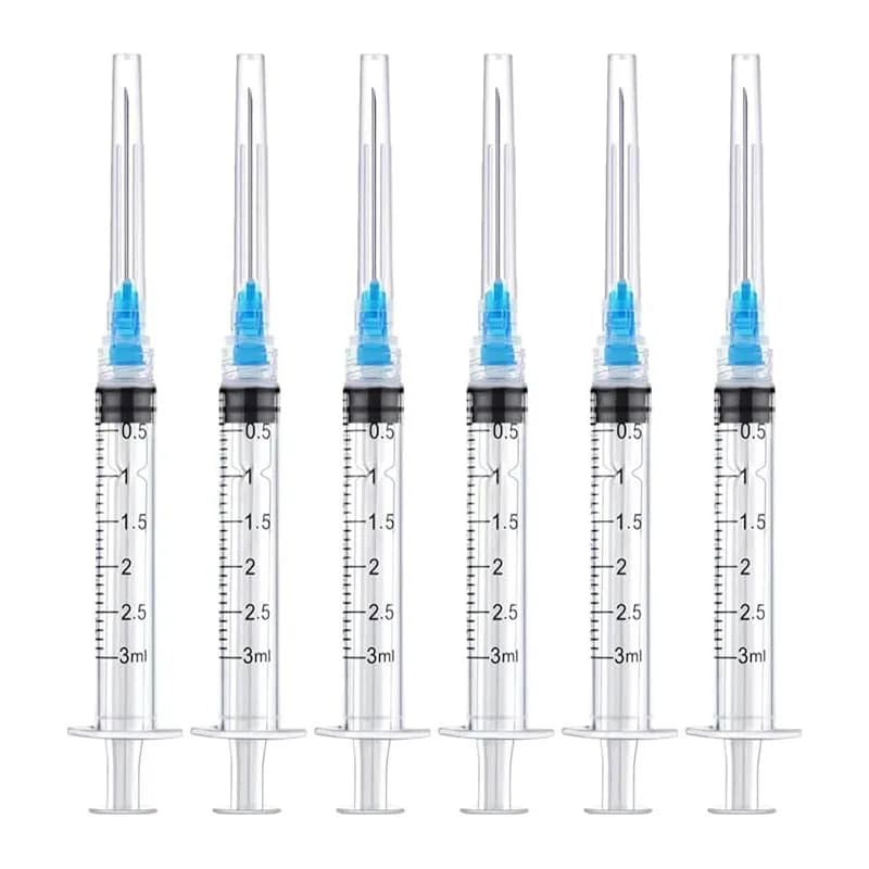 20 Pack 3ml Disposable Luer Lock Syringes with 23Ga 1 Inch Stainless Needle Individually Sealed Packed For Pet Farm Animal