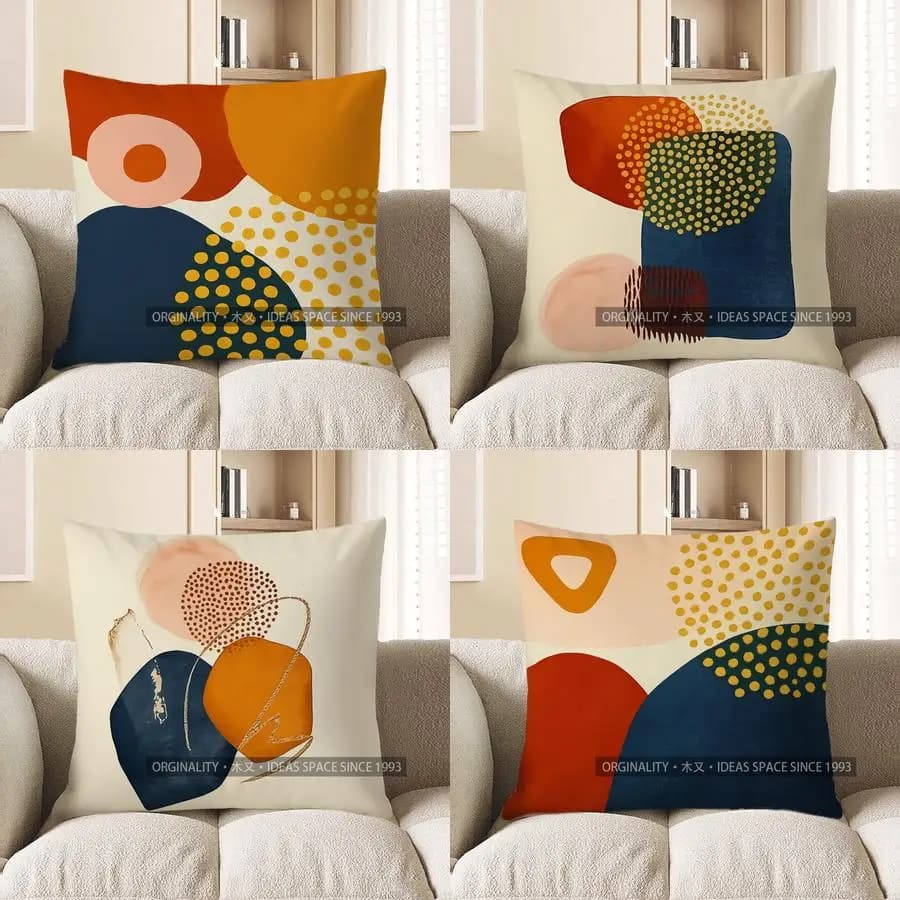 Home Decor Geometric Pattern Colorful Abstract Throw Pillow Pattern Cushion Cover Suitable For Sofa Bedroom Car Pillow Cover