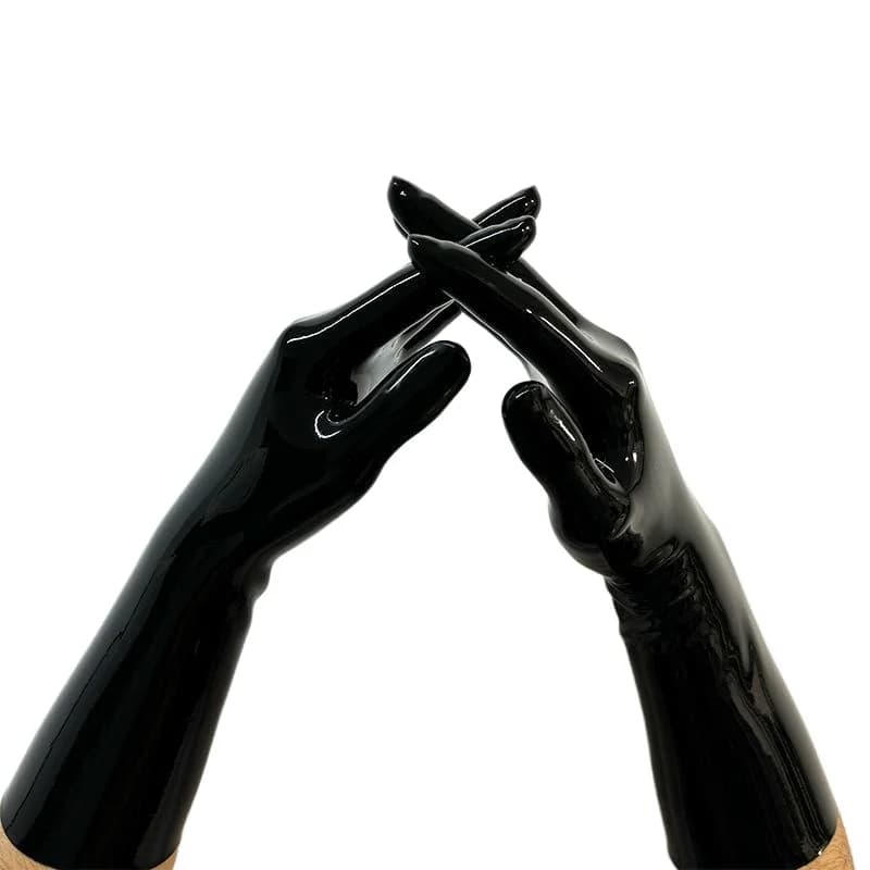Chlorinated Latex Gloves One-piece High Elastic Black