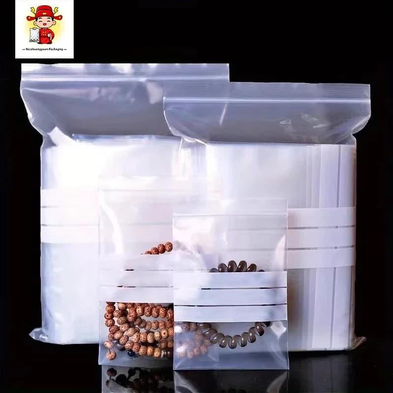 Writable Self-Sealing Bags 100pcs, Transparent Storage Bags for Jewelry Organizer, Clothing Packaging