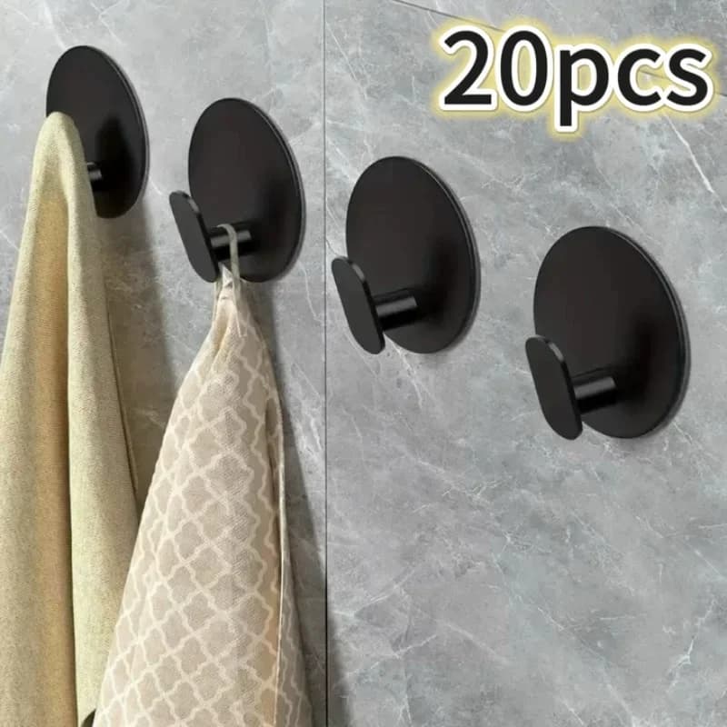 Self-Adhesive Hooks Heavy Duty Plastic Wall Hooks Towel Clothes Rack Hangers Bathroom Kitchen Waterproof Hooks