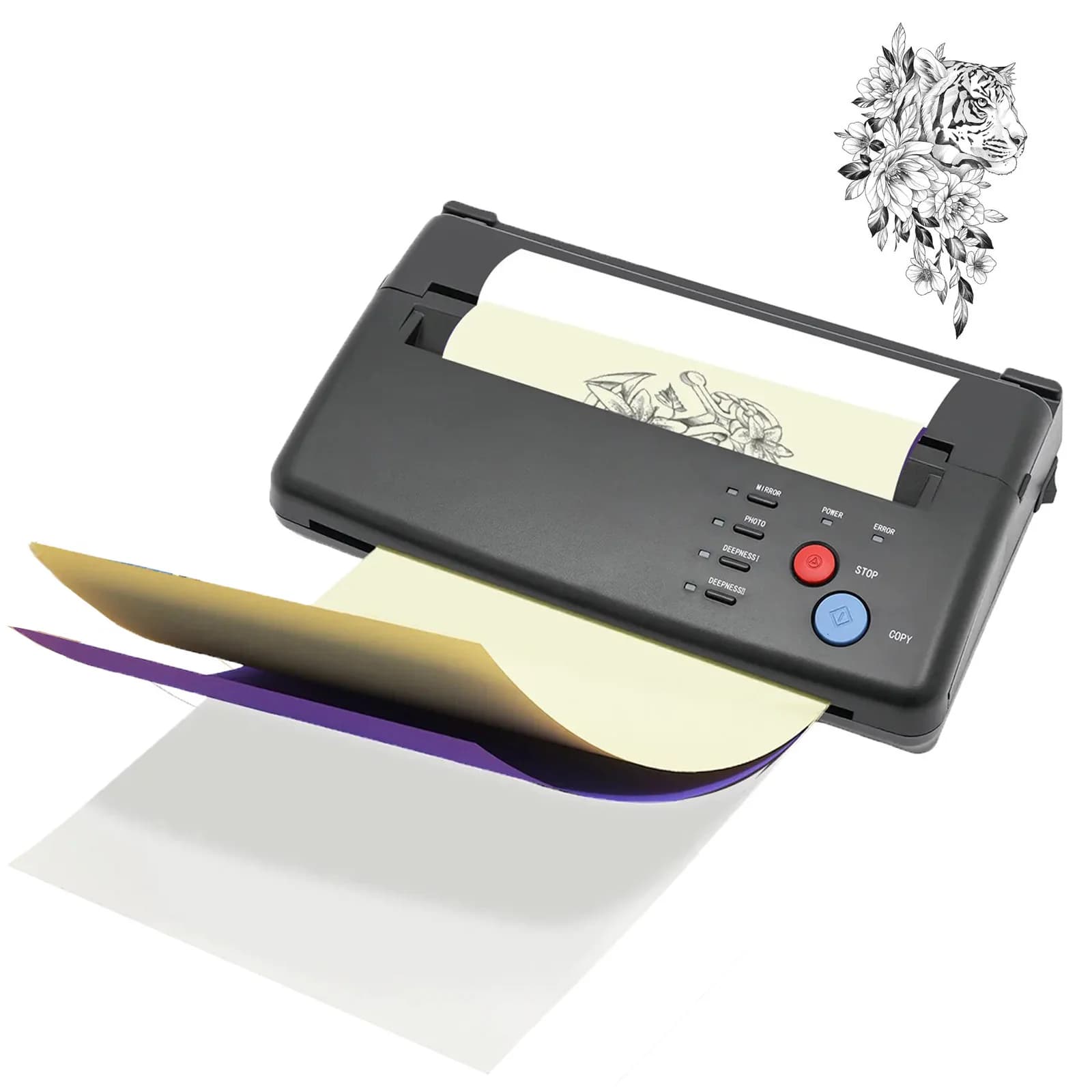 Tattoo Transfer Stencil Printer 220V Copier Machine Effective Scanning Width: 21cm A4, Black