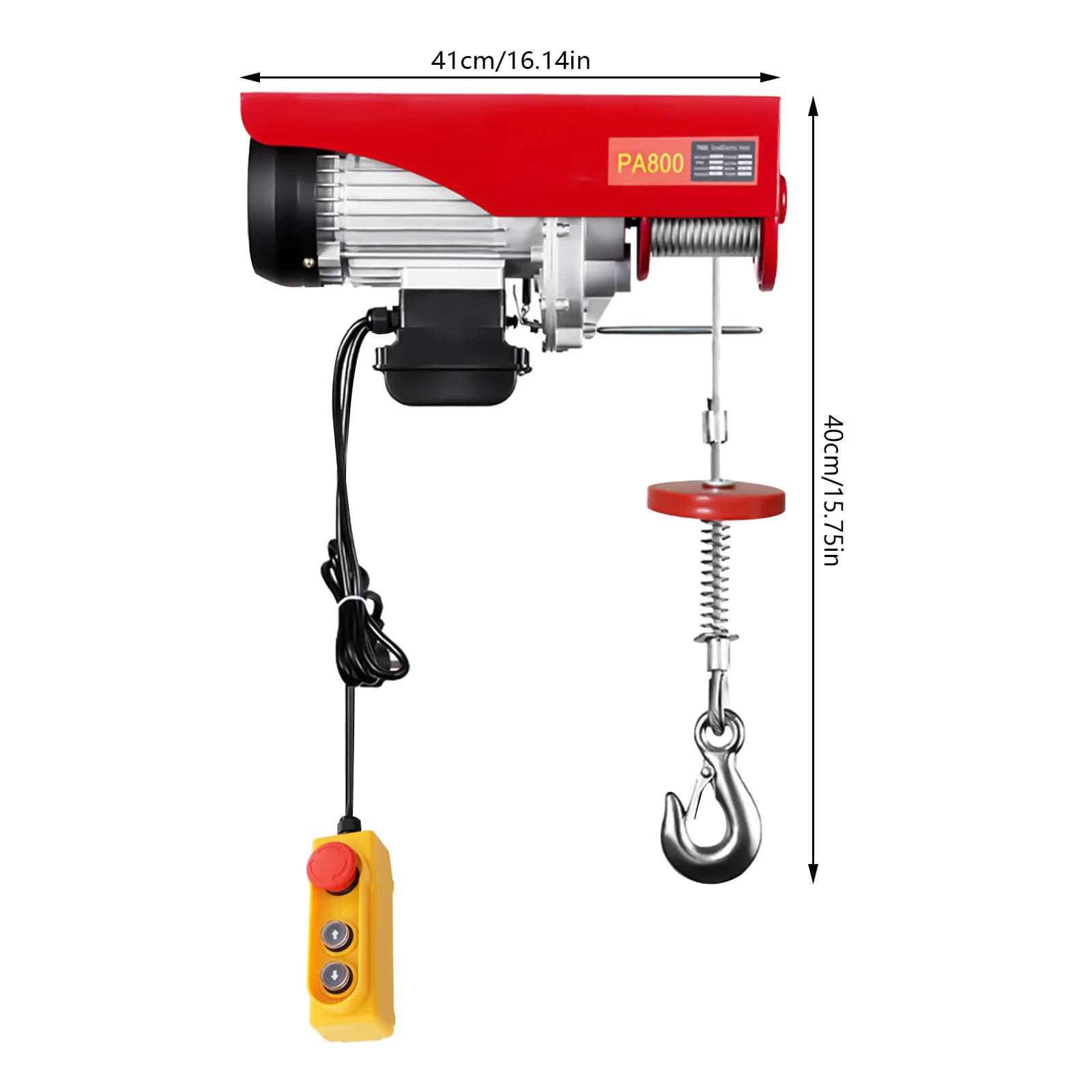 PA800 1300W 800kg Electric Hoist Electric Winch Heavy Duty Lifting Tool for Workshop Garage | Overhead Crane with Remote Control