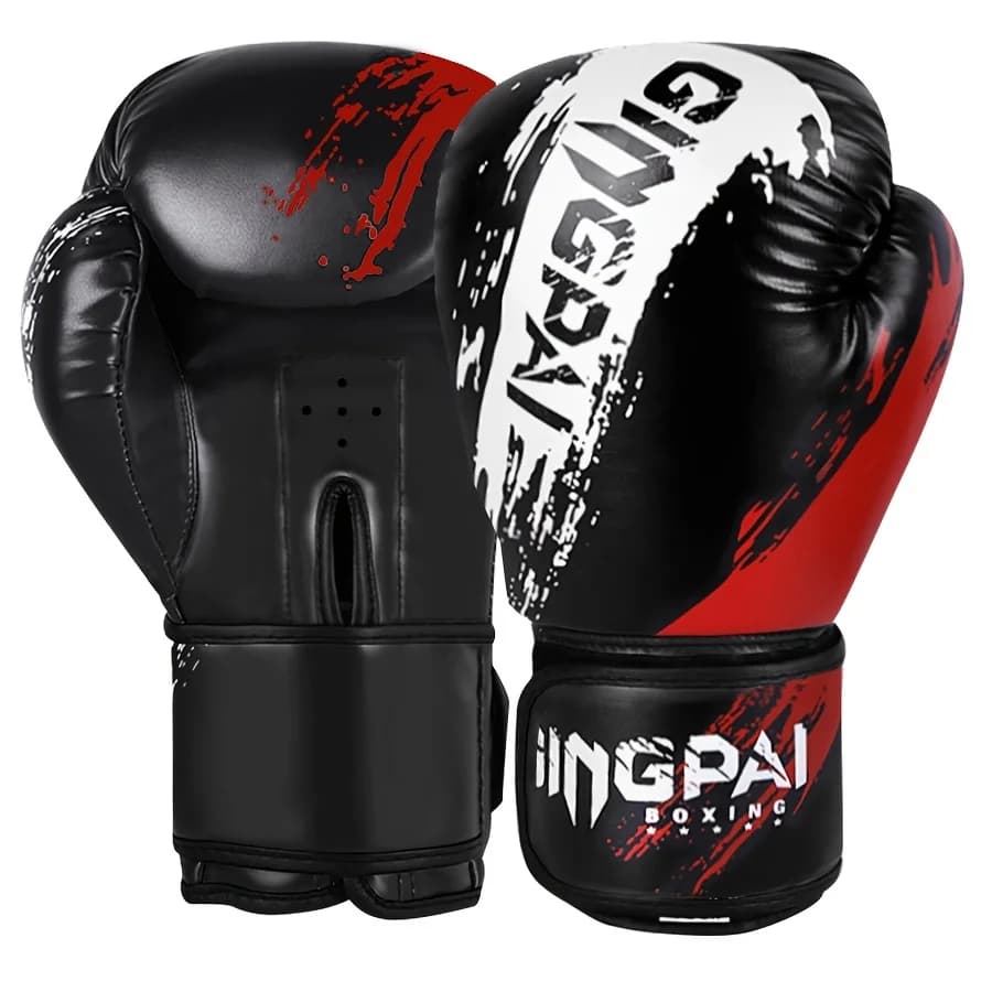 1 Pair Adult Kid Boxing Gloves Men Punching Training Sparring Comfortable Adjustable Fighting Mitts Hand Protector Black Red Blu