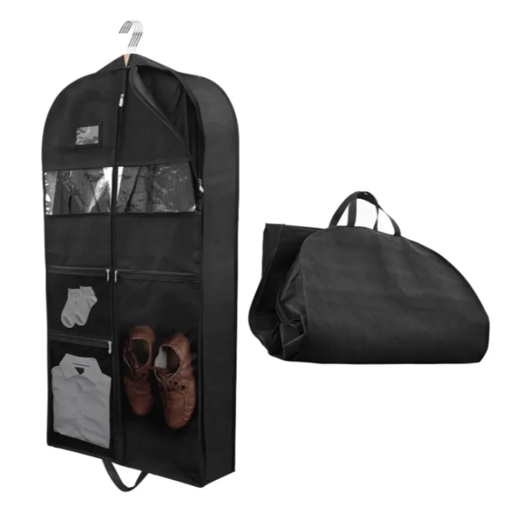 Garment Bags for Travel,Hanging Garment Bags for Men,Double Sides Zipper & Large Mesh Pockets,Monogrammed Closet Clothes Storage