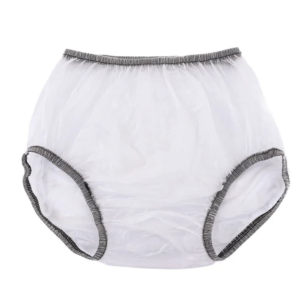 1pc PVC Adult diaper cover Elastic Waist plastic shorts  for Elderly Men And Women transparent waterproof diaper pants