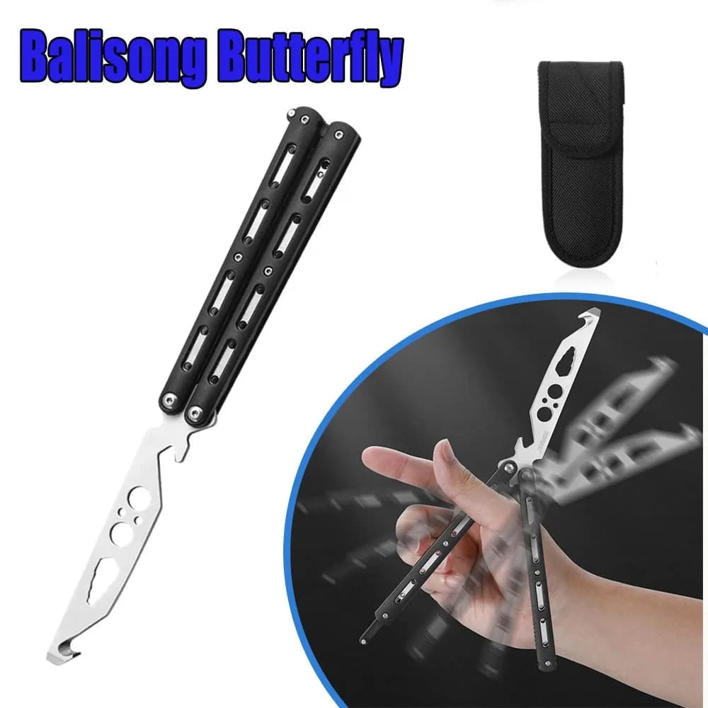 1PCS Butterfly Practice Trainer Knife Balisong Unsharpened Safe Comb Blade Flipping Toy for Beginners Learning Tricks Skills