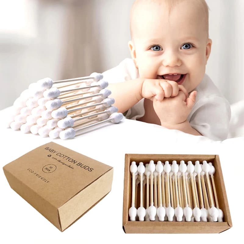 baby cotton swabs double tips ear and nose multifunctional cleaning stick Bamboo Cotton Swab buds Makeup Cleaning Kid Baby
