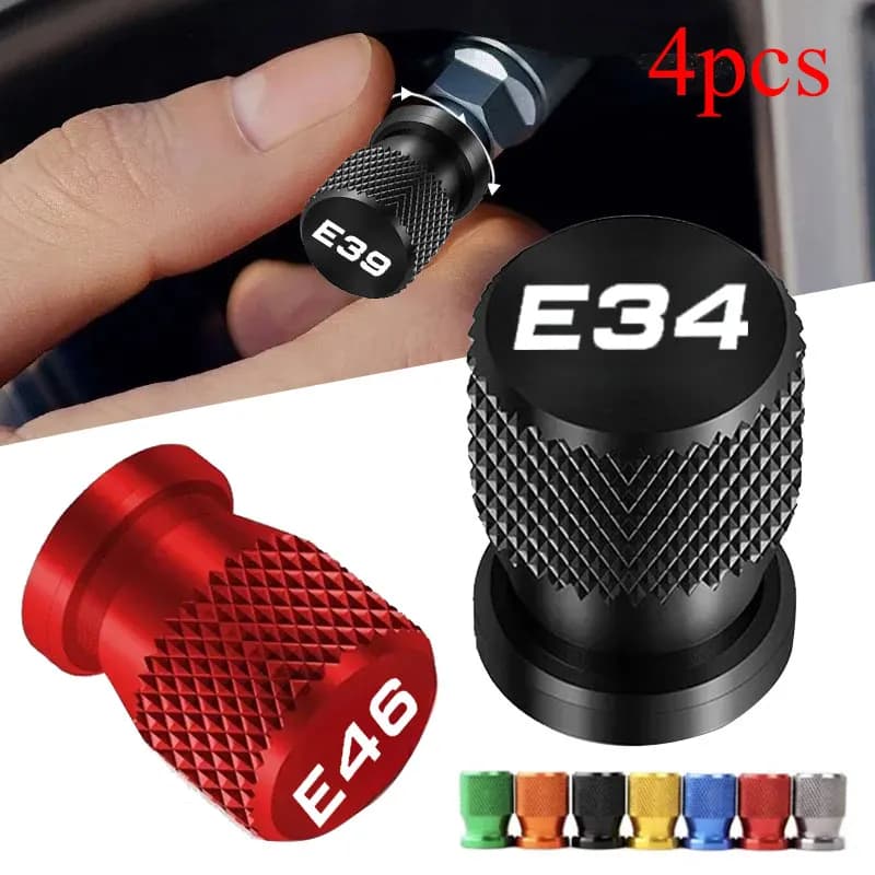 For BMW E34 E36 E39 E46 E60 E87  Car Wheel Tire Valve Caps Tyre Stem Covers Airdust Waterproof 4pcs  E90 F10
