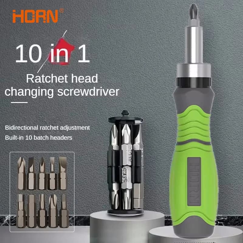 10 In 1 Portable Ratchet Screwdriver Hidden Screwdriver Head Multi Angle Corner Capable Multifunctional Screwdriver Tools