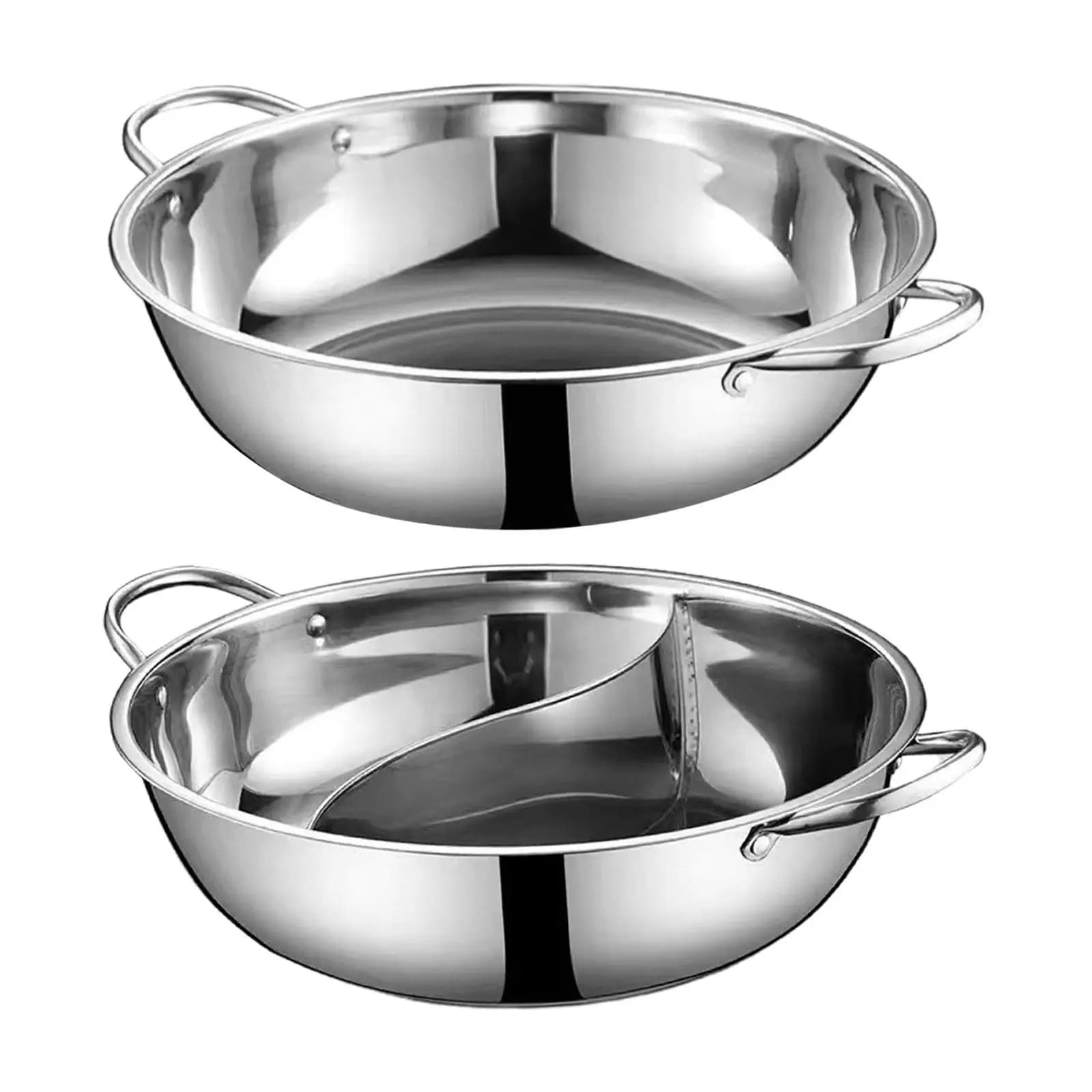 Stainless Steel Hot Pot for Induction Cooker Shabu Shabu Pot Stockpot for Home Barbecue Festivals Family Gathering Restaurant