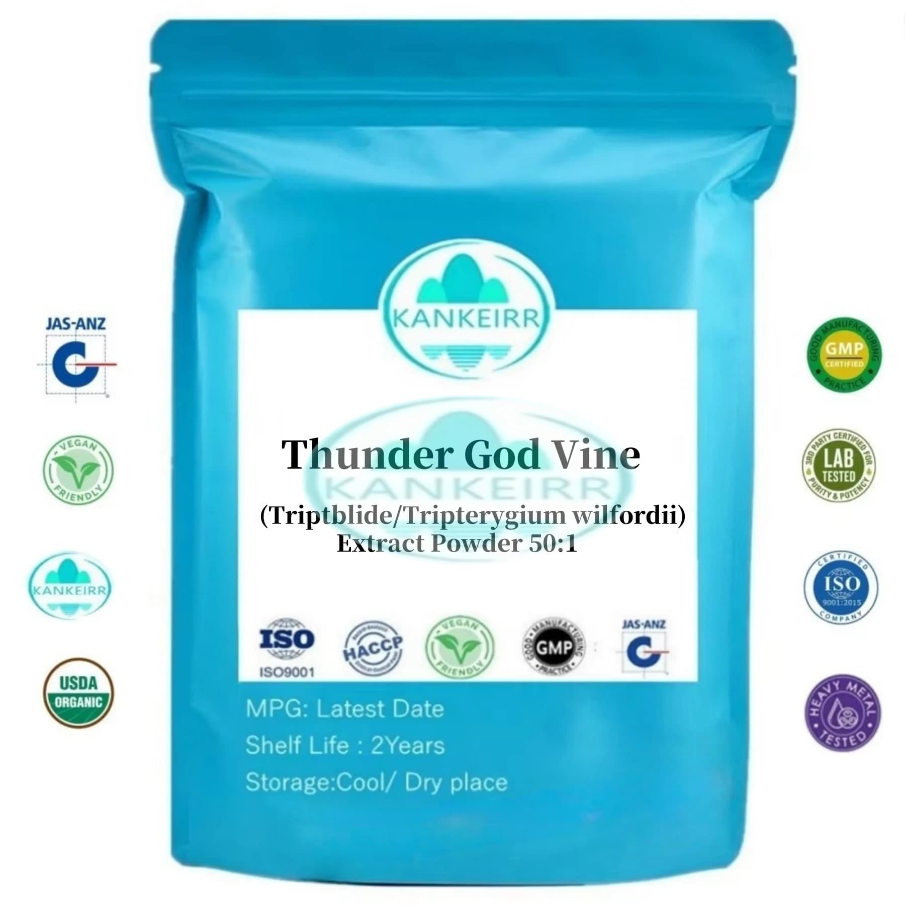 Customized Packaging Tripterygium Wilfordii Extract Powder 50:1 Out Packing Aluminum Foil Bag for Thunder God Vine