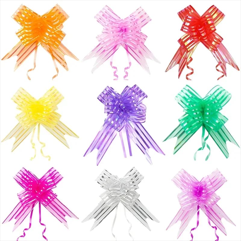 100pcs Pull Bows Gift Knot Large Ornament Gift Wrapping Bows Candy Cookies Packaging Accessories Birthday Party Decor Supplies