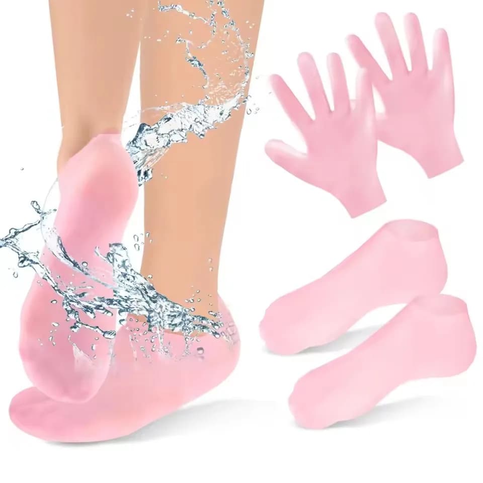 Spa Silicone Socks Gloves Moisturizing Gel Sock Exfoliating Preventing Dryness Cracked Dead Skin Remove Protector Foot Hand Care