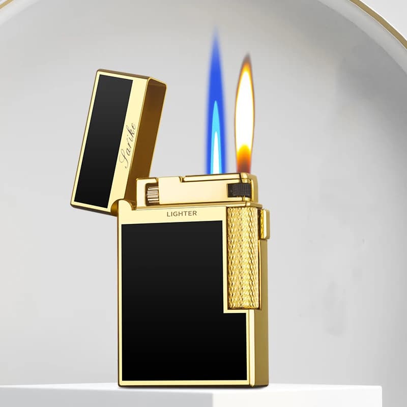 Metal Windproof Cigar Cigarette Lighter Jet Torch Gas Two Types Flames Unusual Lighters Smoking Accessory Butane Gadgets for Men