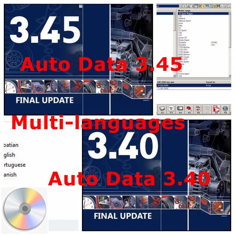2025 hot Auto Repair Software AUTO DATA 3.45 Wiring Diagrams data with install video AutoData 3.40 Multi-languages CD USB Drive