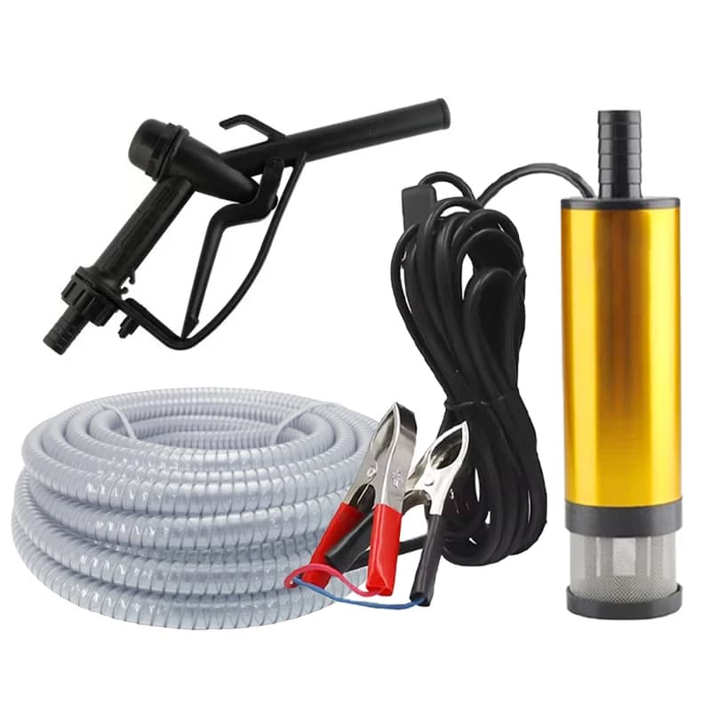 38/51MM Electric Car Oil Pump 12V For Pumping Diesel Oil Water Fuel Transfer Pump 12L/min Submersible Aluminum Alloy Shell