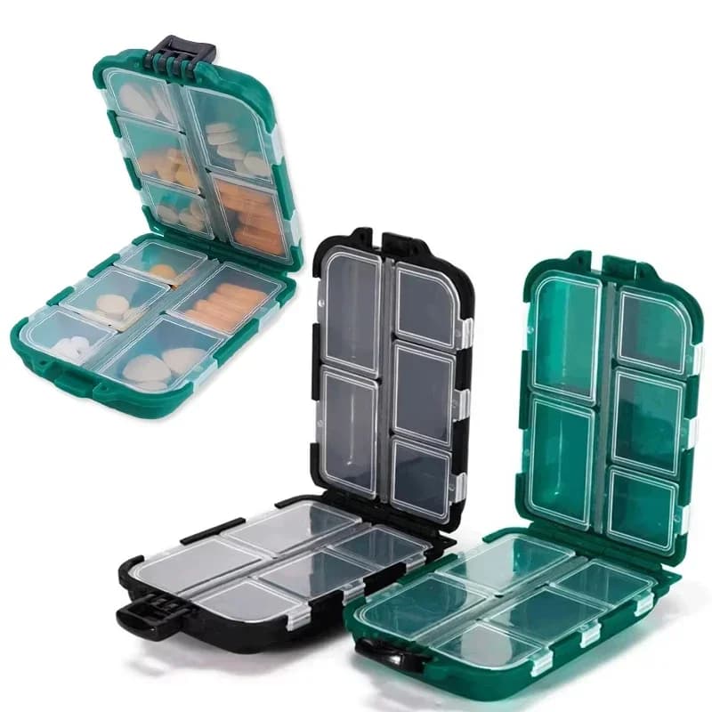 Double Layer Protective Medicine Box. Multi Compartment Portable Medicine Box, Travel Storage Box, Leak Proof