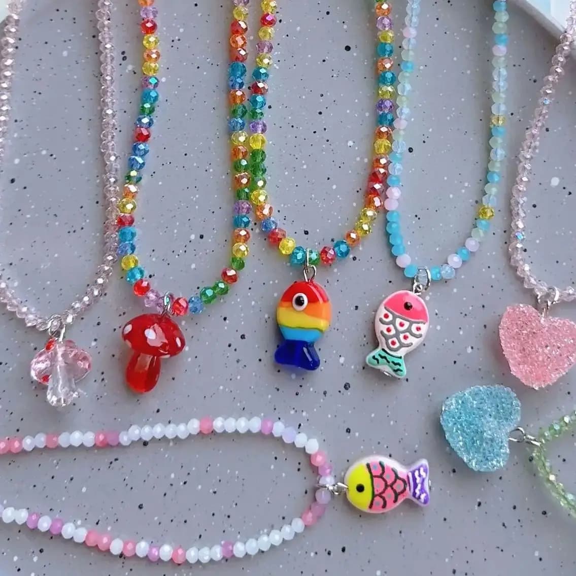 Charm Ceramic Cartoon Fish Starfish Pendant Beads Choker Necklace For Women's Bohemian Party Summer Sea Jewelry Gift