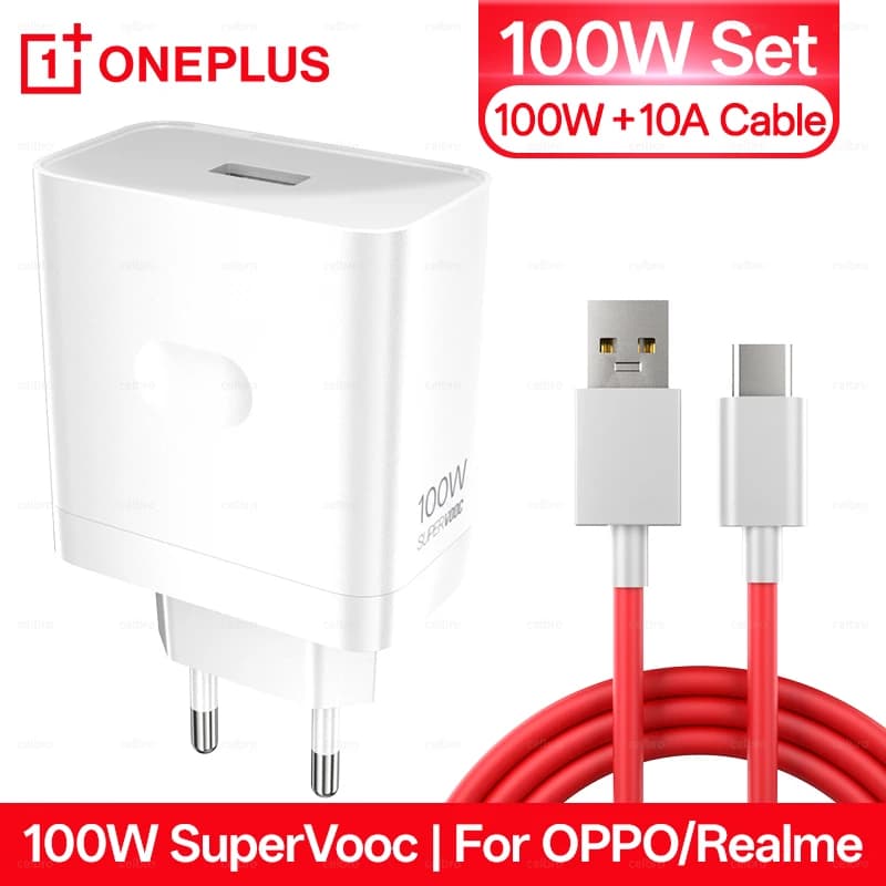 Oneplus Charger Original 100W 80W USB Adapter SUPERVOOC Type C 10A Cable For Oppo Realme Fast Chargers One Plus 15 13 12  11 Pro