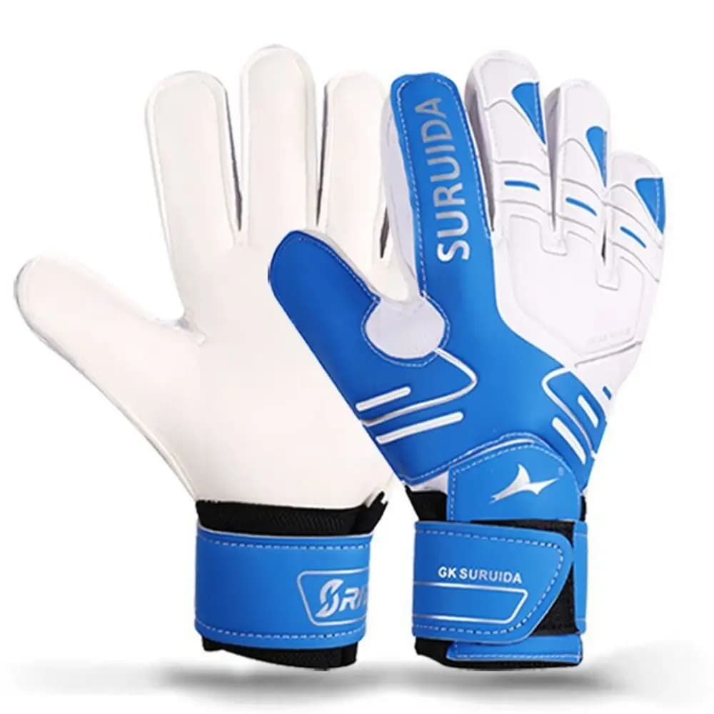 1 Pair Size 5-10 Goalkeeper Gloves Thickened Latex Football Goalie Gloves Adjustable Breathable Game Goalkeeper Gloves