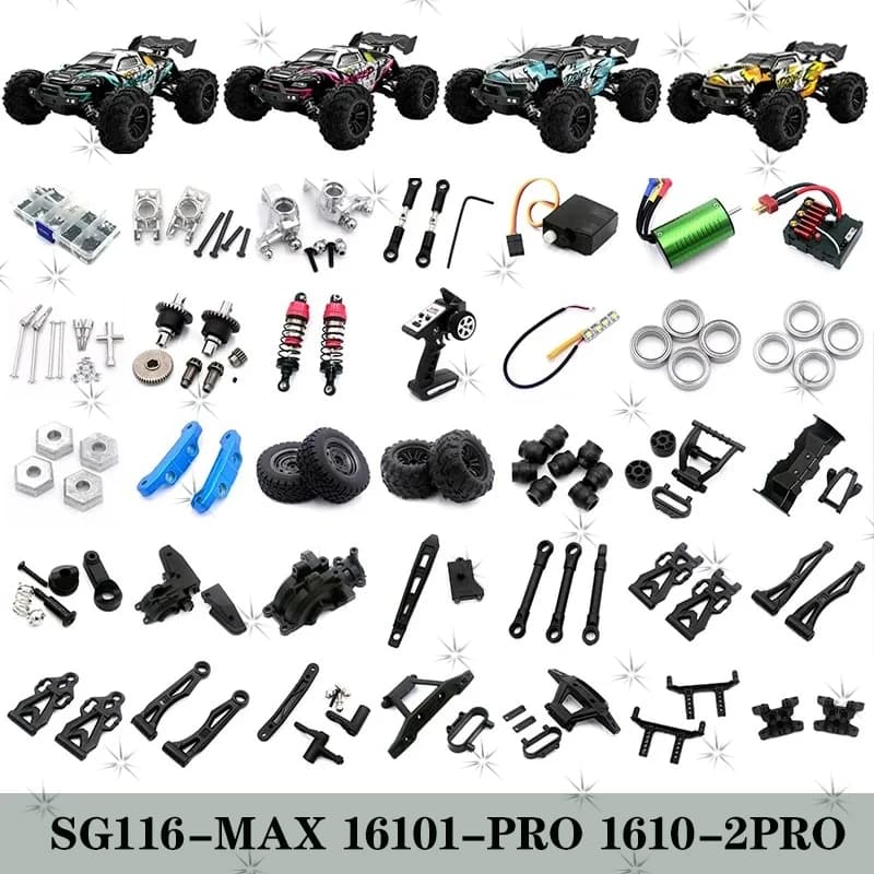 SG116MAX High Speed 80KM/H RC Car Parts  SCY16102 Turning Shaft Gear Bearing Pull Rod Steering Cup Swing Arm Motor & Tire Screws