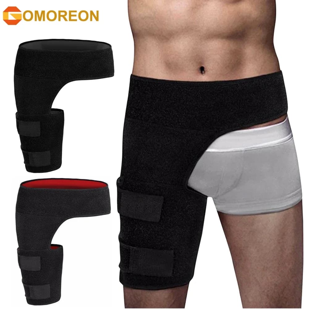 1Pcs Groin Support, Compression Wrap for Hip Flexor Brace, Adjustable Sciatic Pain Relief Brace & Thigh Hamstring Sleeve