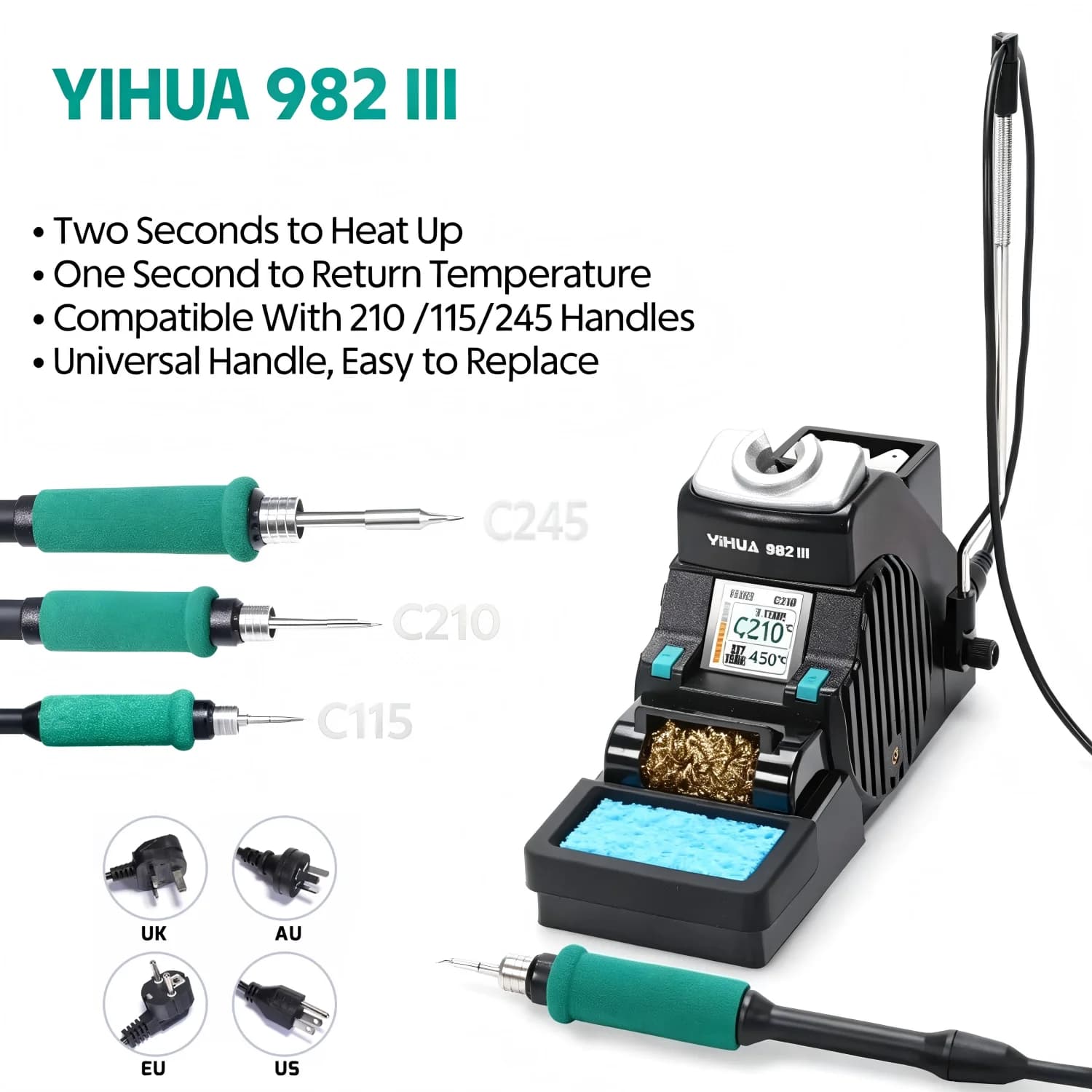 YIHUA 982-III C115 C210 C245 Soldering Iron Precision Soldering Station  Control Temperature Welding Rework Station
