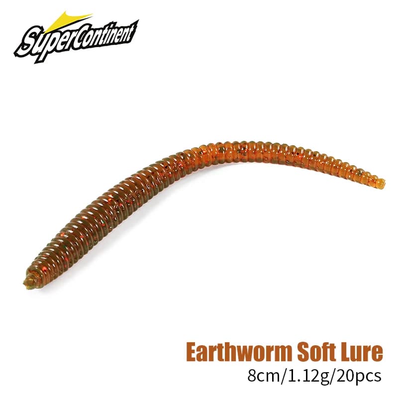Supercontinent Slow SinkingTrout Worm Soft Baits  20PCS Artificial Fishing Lures Sea Worms Earthworm Fishing Soft Lures Wobblers