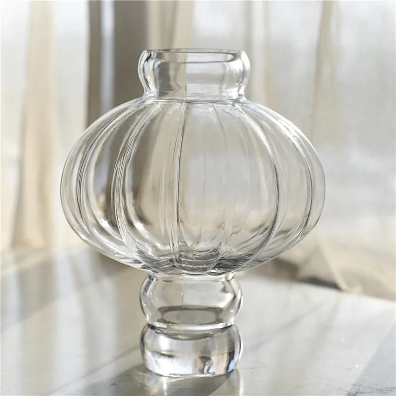 Living Room Tabletop Glass Vase Nordic Style Transparent Light Luxury Minimalist Flower Arrangement Individual Craft Decoration