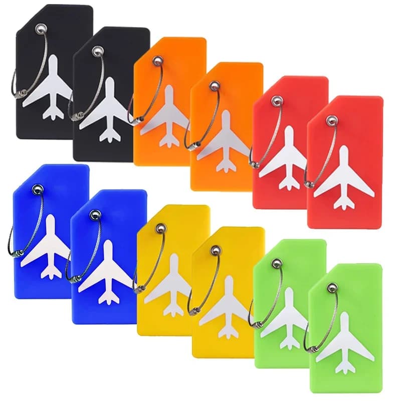 Soft Rubber Plane Prints Luggage Tags Suitcase ID Name Mark Label Travel Backpack Hanbag Tag Cruise Ship Travel Accessories