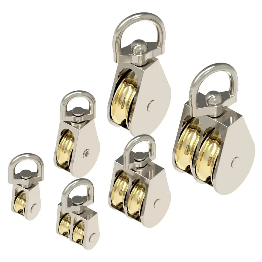 1pcs 43/58/86mm Single/Double Wheels Metal Sheave  Zinc Alloy Pulley Crown Block and Tackle Lifting Wheel Mini Double Pulley