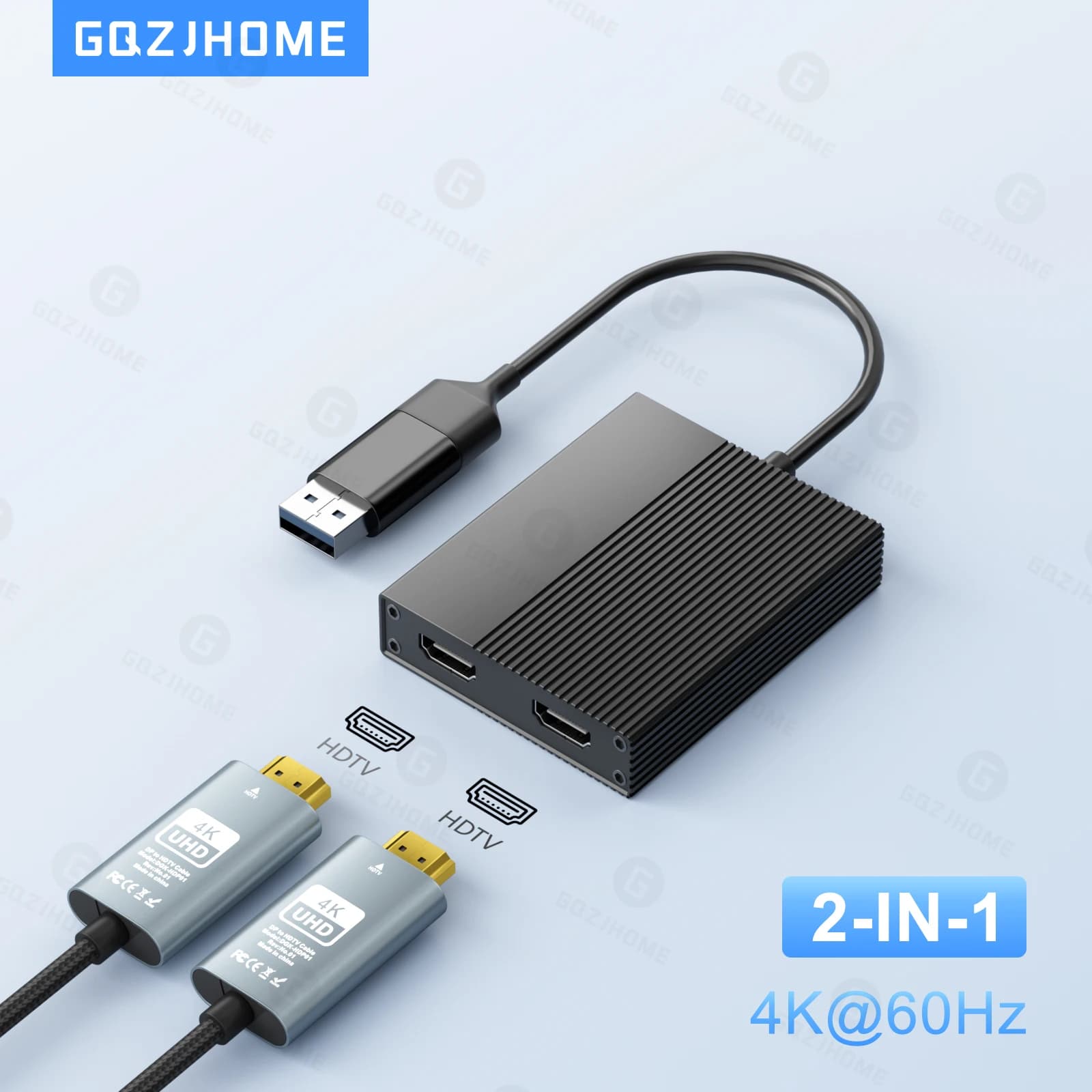 DL6950 Chip DisplayLink 4K 60Hz USB C/USB 3.0 to Dual HDTV Dock Station Compatible with Windows MacOS Mac M1/M2 Android Chrome
