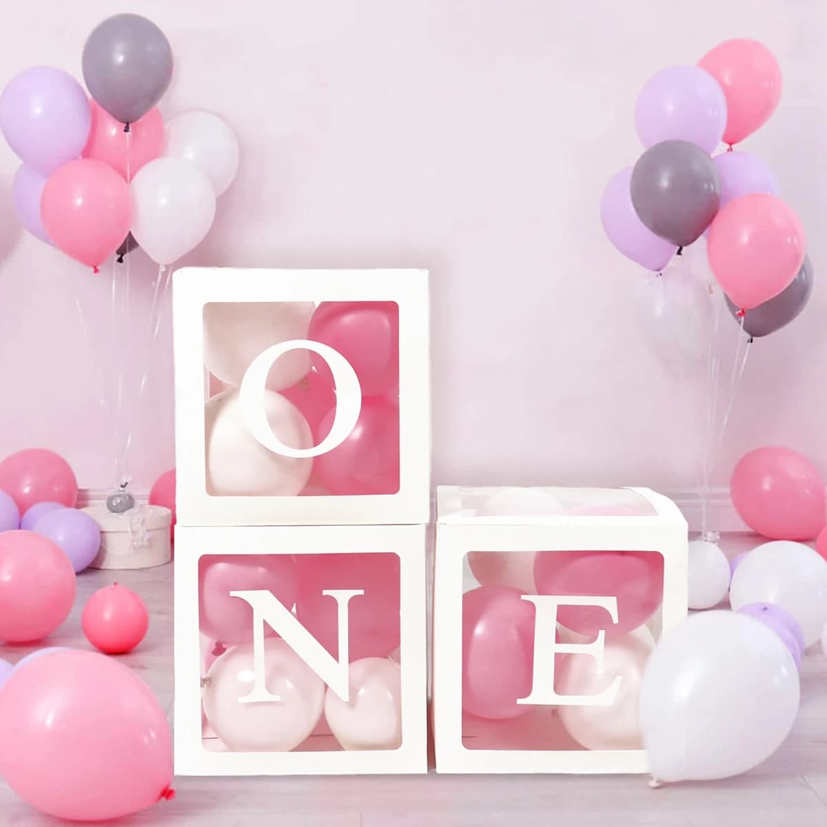 Letter Balloon Box First 1st Birthday Party Decorations Baby Shower One Year Old Birthday Box Decoration Wedding Party Supplies