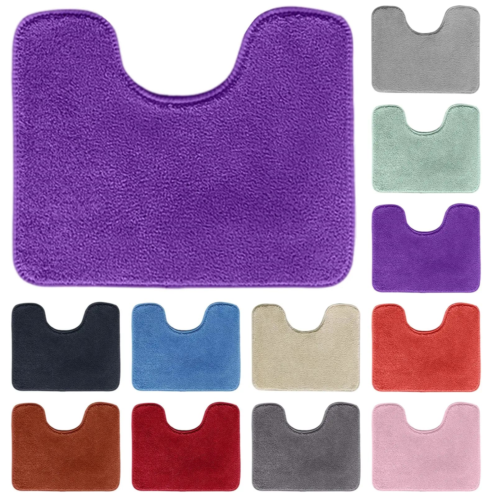 U-Shaped Toilet Mat Bathroom Mat Bathroom Carpet Bathroom Carpet Memory Foam Bath Mat Anti-Skid Super Absorbent