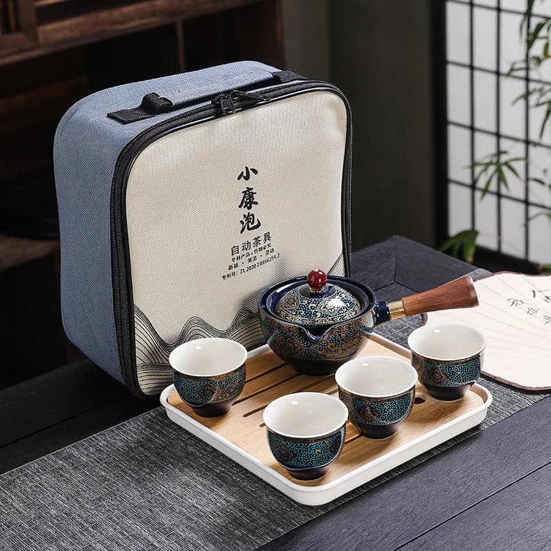 Chinese Kung Fu Tea Set Sand Ceramic Tea Set Travel Kung Fu Tea Set Gift Porcelain Purple Clay Pot Poured Ceramic Tea Set