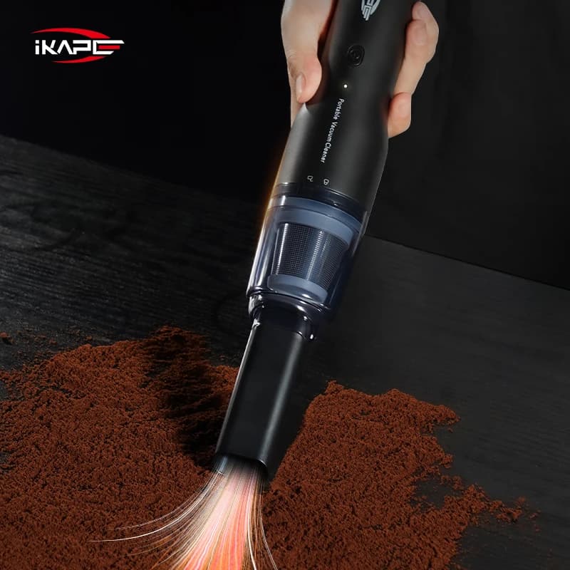 IKAPE Coffee Grounds Vacuum For Bar/Car/Desktop Portable Wireless Handheld Barista Cleaner With 13Kpa Powerful Suction&Blower