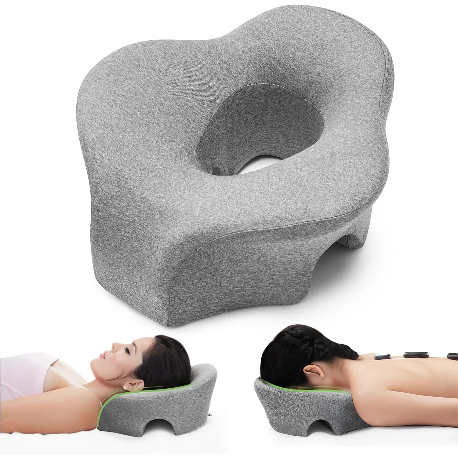 Prone Pillow Face Down Pillow for Prone Face Down Resting Comfort Memory Foam ErgonomicsHeadrest for Beauty Salon Home Massage