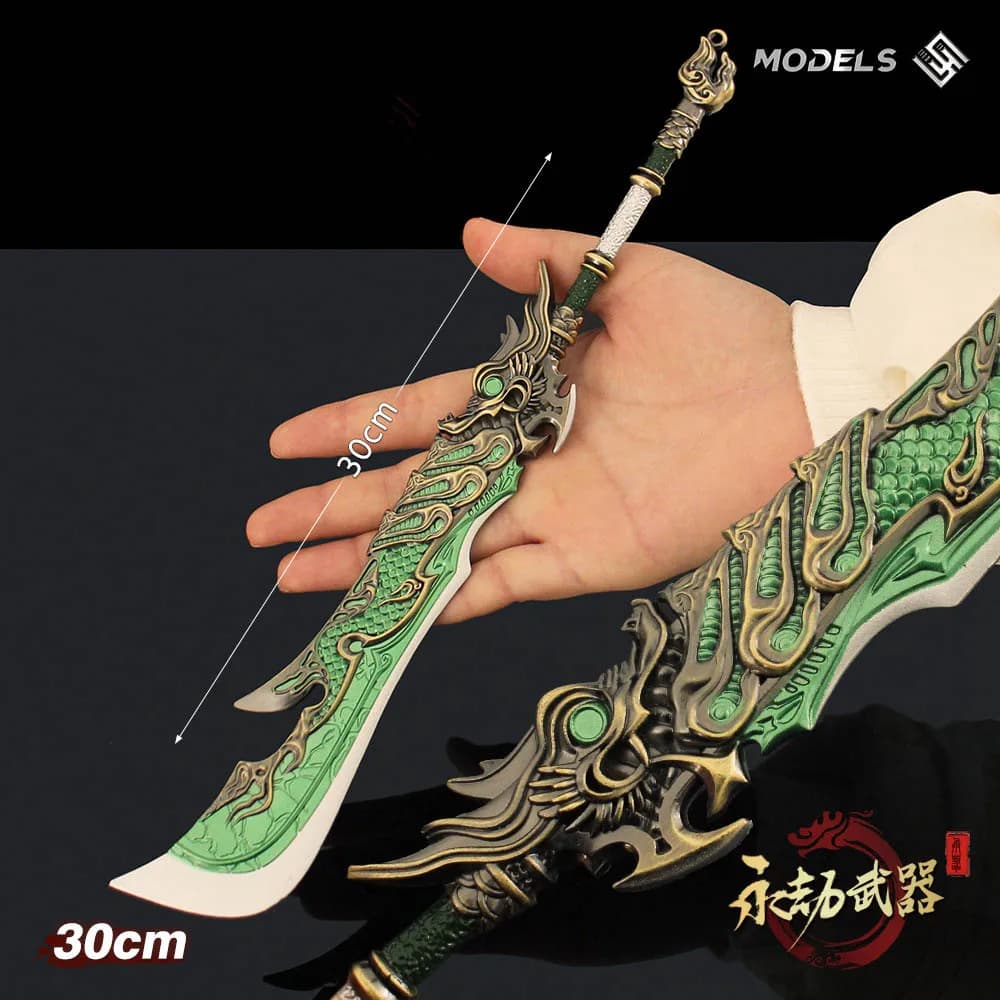 30cm/11.8in Naraka：Bladepoint Longpan Wide Knife Weapon Model Props Metal Party Cosplay Game Peripherals Ornaments Holiday Gift