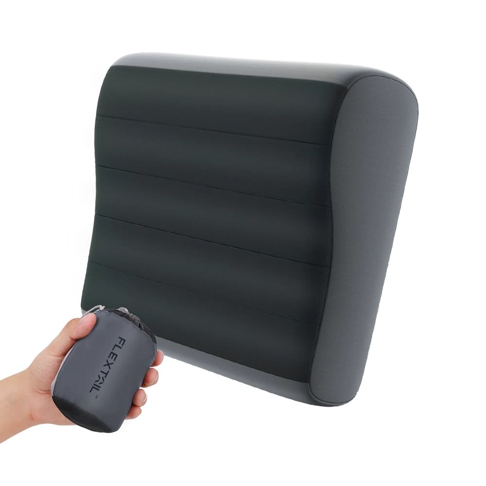 FLEXTAIL Inflatable Camping Pillow, Ergonomic Pillow for Travel and Home, Lightweight and Washable, Two Height Options