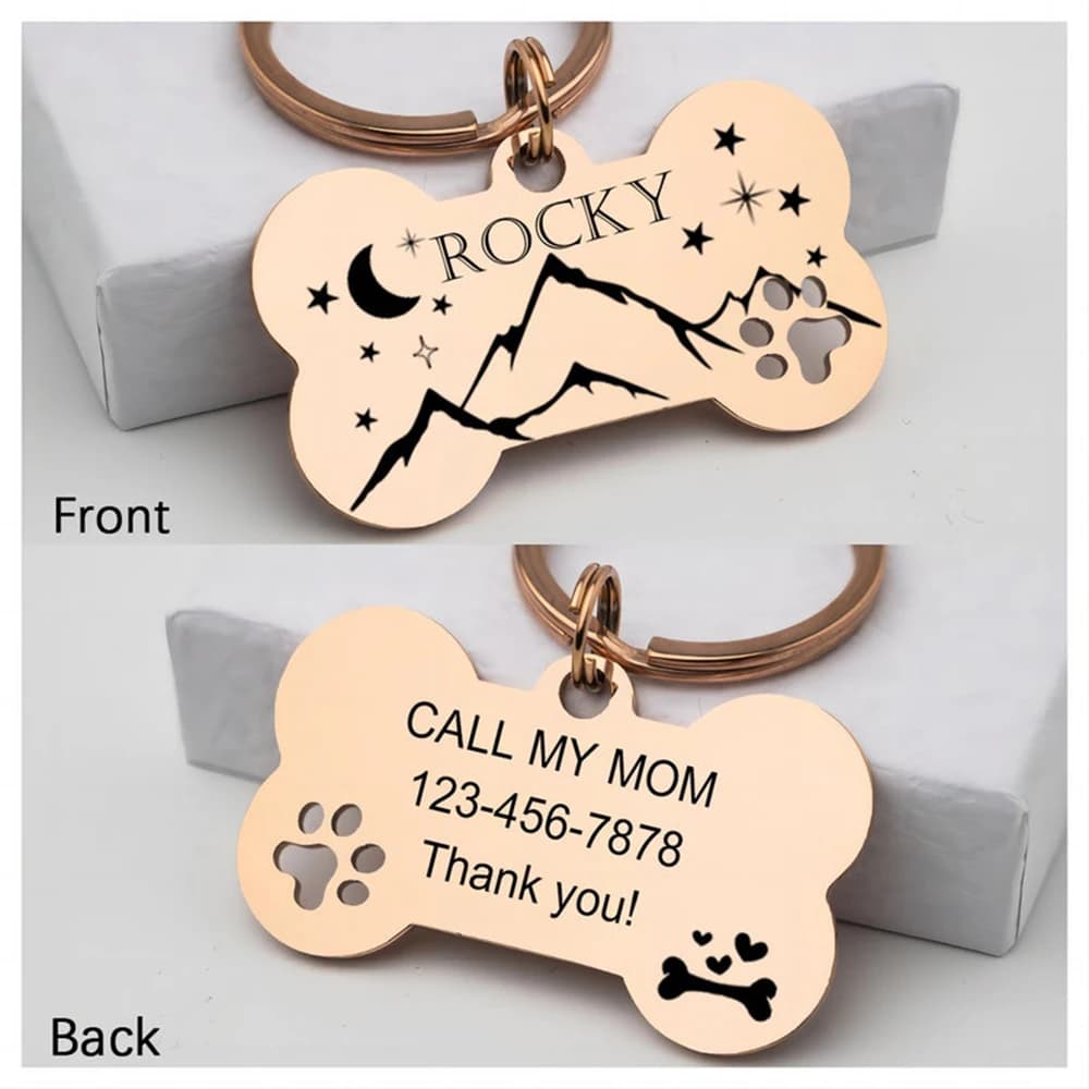 Cute Personalized Dog Tags Customized Pet Name Tags Cat And Dog Name Tags Customized Stainless Steel Pet Identity Tags