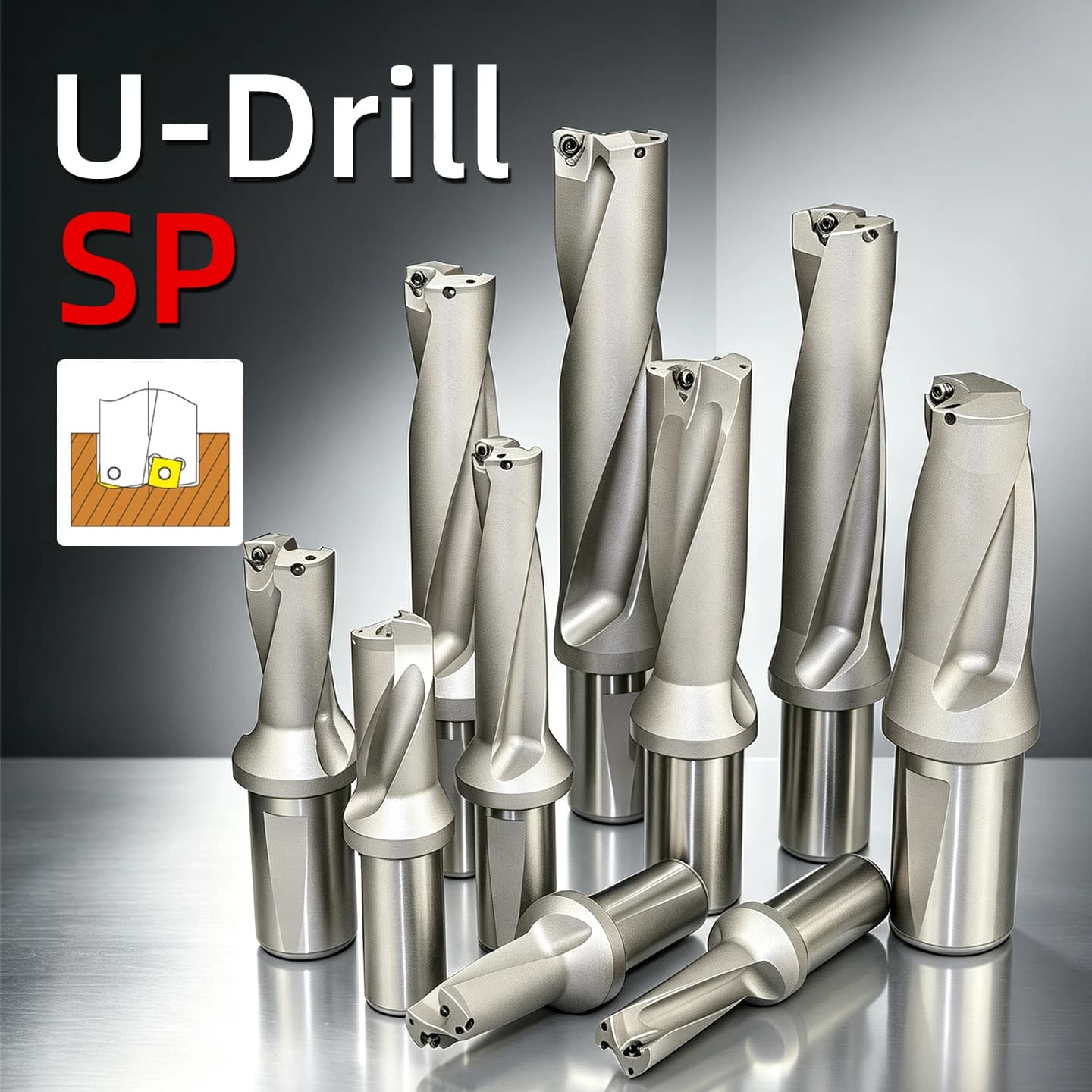 SP U Drill Drills Metal Drill Indexable Violent Series 2D 3D 4D 12mm-50mm U Drill Bite Machinery Lathe SP Insert Drill CNC Water