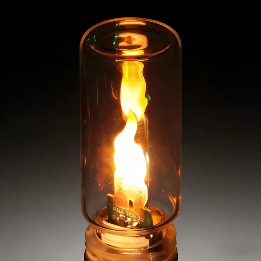 DC 5V USB LED Flame Type Night Light Clear Glass/Frosted Glass Flickering Candle Touch Control DIY Car Home Atmosphere Lighting